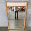 Vintage Mid Century Modern Wood & Travertine Mirror