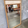 Vintage Mid Century Modern Wood & Travertine Mirror