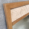 Vintage Mid Century Modern Wood & Travertine Mirror