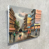 Vintage Oil City Scene Painting