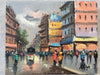 Vintage Oil City Scene Painting