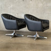 Mid Century Chromecraft Star Trek Style Lounge Swivel Chairs