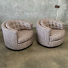 Mid Century Swivel Barrel Chairs