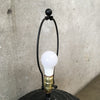 Pair Of Black Ceramic Faux Rattan Table Lamps