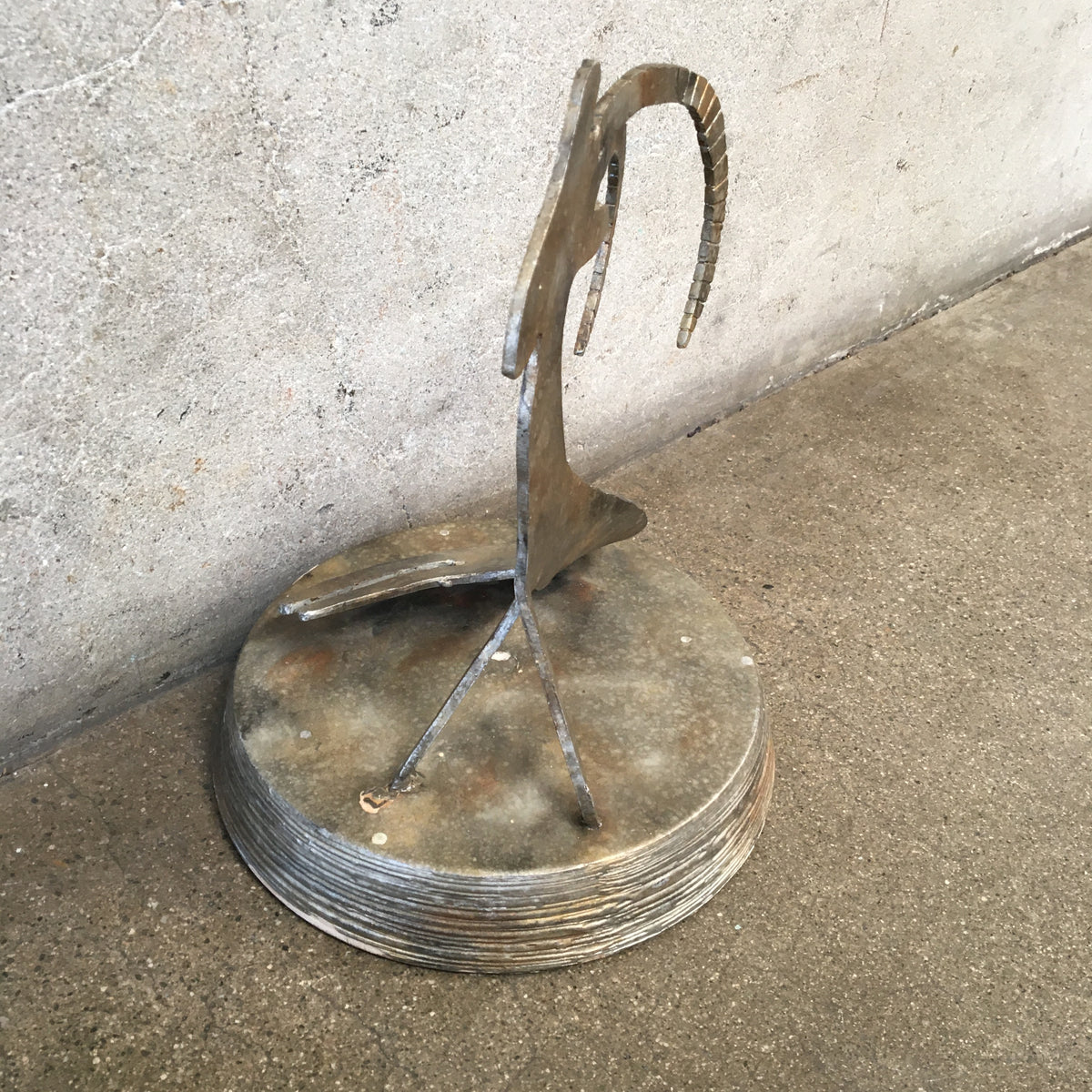 Brutalist Aries Metal Sculpture