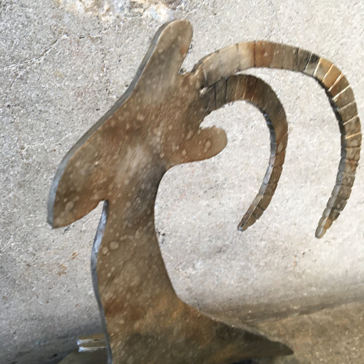 Brutalist Aries Metal Sculpture
