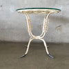 Mid Century Modern Iron Round Patio Side Table With Glass Top