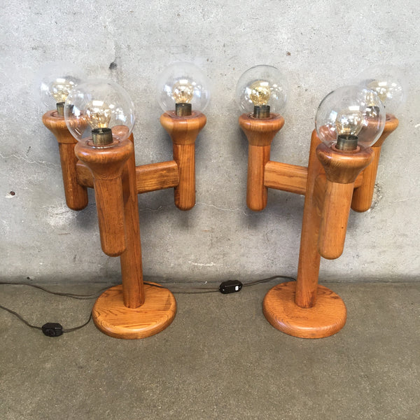 Pair of Rare Mid Century Modern Cactus Lamps for Modeline of California