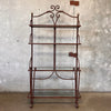 Rustic Vintage Mexican Wrought Iron & Four Glass Shelf Display