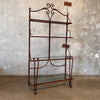 Rustic Vintage Mexican Wrought Iron & Four Glass Shelf Display