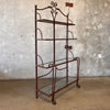 Rustic Vintage Mexican Wrought Iron & Four Glass Shelf Display