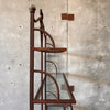 Rustic Vintage Mexican Wrought Iron & Four Glass Shelf Display