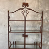 Rustic Vintage Mexican Wrought Iron & Four Glass Shelf Display