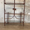 Rustic Vintage Mexican Wrought Iron & Four Glass Shelf Display