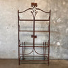 Rustic Vintage Mexican Wrought Iron & Four Glass Shelf Display