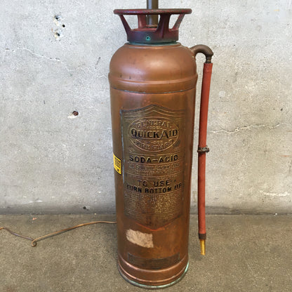 Vintage Fire Extinguisher Lamp " Quick Aid"