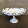 Vintage White Milk Glass Pedestal Fruit Bowl