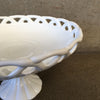 Vintage White Milk Glass Pedestal Fruit Bowl