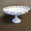 Vintage White Milk Glass Pedestal Fruit Bowl