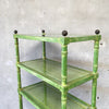 Six Tier Faux Bamboo Shelving Unit with Glass Covered Caned Shelves