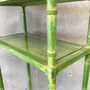 Six Tier Faux Bamboo Shelving Unit with Glass Covered Caned Shelves