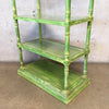 Six Tier Faux Bamboo Shelving Unit with Glass Covered Caned Shelves