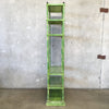 Six Tier Faux Bamboo Shelving Unit with Glass Covered Caned Shelves