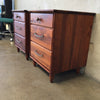 Mid Century Modern Pair Of Three Drawer Walnut Night Stands