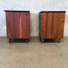 Mid Century Modern Pair Of Three Drawer Walnut Night Stands