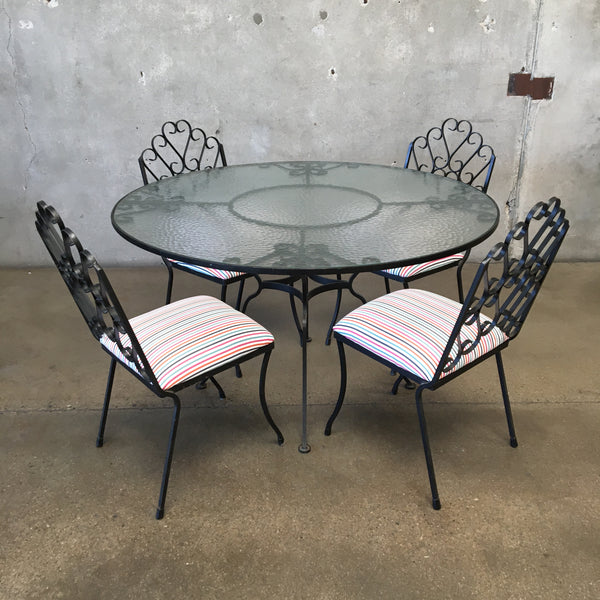 Mid Century Modern Wrought Iron Patio Set