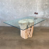 Natural Root Base Table with Glass Top