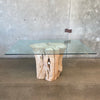 Natural Root Base Table with Glass Top