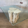 Natural Root Base Table with Glass Top