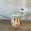 Natural Root Base Table with Glass Top