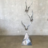 Signed Curtis Jere "Birds At Flight" Chrome Metal Sculpture With Original Base