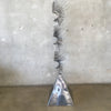 Signed Curtis Jere "Birds At Flight" Chrome Metal Sculpture With Original Base