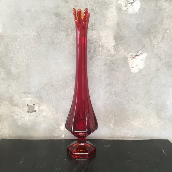 Mid Century Modern Viking Swag Glass Vase