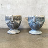 Pair Vintage Greek Grape Concrete Planters