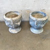 Pair Vintage Greek Grape Concrete Planters