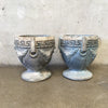 Pair Vintage Greek Grape Concrete Planters