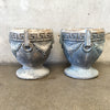 Pair Vintage Greek Grape Concrete Planters