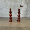 Pair of Solid Wood Turned Lamps