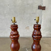 Pair of Solid Wood Turned Lamps