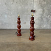 Pair of Solid Wood Turned Lamps