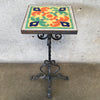 Single Tile Table Wrought Iron D&M Tile 1930s - Fleur de Lis