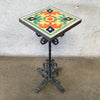 Single Tile Table Wrought Iron D&M Tile 1930s - Fleur de Lis