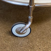 Vintage Ikea STRIND White Glass & Metal Rolling Side Table