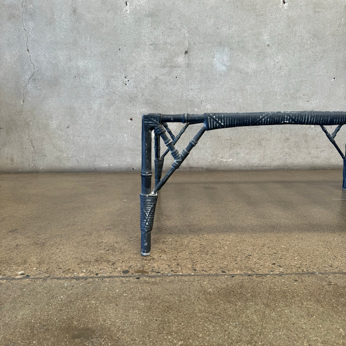 Mid Century Aluminum Bamboo Chaise Lounge Chair