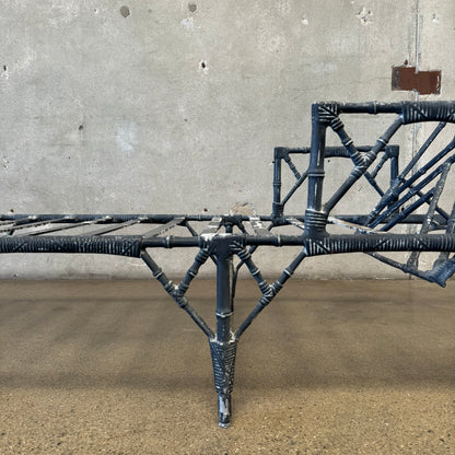 Mid Century Aluminum Bamboo Chaise Lounge Chair