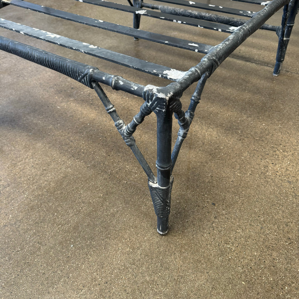 Mid Century Aluminum Bamboo Chaise Lounge Chair